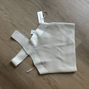 Aritzia Striped Cream Crop Top